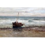 William Wilsonoil on canvasFishing boat on the shoresigned and dated '9214 x 21in., unframed