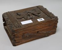 A carved wooden box