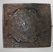 A Tibetan copper mandala panel