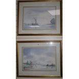 David Eddington,Pair of watercoloursNorfolk Coastal scenessigned37 x 54cm