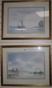 David Eddington,Pair of watercoloursNorfolk Coastal scenessigned37 x 54cm