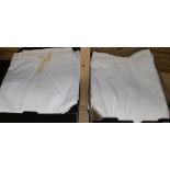 Twelve French Provincial linen embroidered sheets