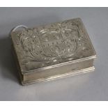 A 19th century Continental silver snuff box, with engraved armorial, makers mark only H.S