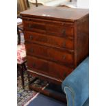 A William and Mary style walnut chest on stand, H.108cm