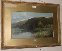 K. Halewell,Oil on cardRiver landscapeSigned35 x 59cm