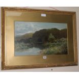K. Halewell,Oil on cardRiver landscapeSigned35 x 59cm