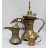 Three Islamic copper jugs