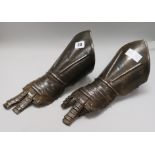 A pair of Victorian iron gauntlets