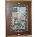 A framed Indian gouache, 29 x 19.5ins