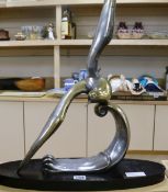 A seagull statue, signed M. Leduce