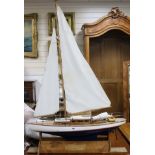 A model sailing yacht