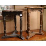 Two 19th century Continental oak occasional tables