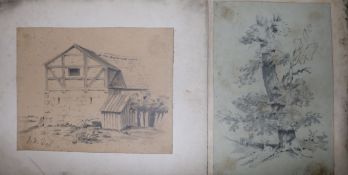 A group of assorted 19th century drawings and prints