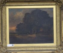 Old Crome 1769-1821Oil on wooden panelFigure in a wooded landscape40 x 50cm