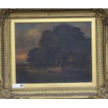 Old Crome 1769-1821Oil on wooden panelFigure in a wooded landscape40 x 50cm