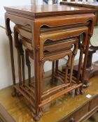 A nest of Chinese hardwood quartetto tables, W.51cm