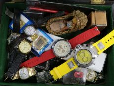 A box of mixed collectables, watches etc