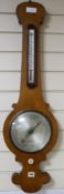 A Victorian oak barometer by Ketterer of Ware, H.95cm