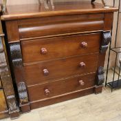 A Victorian mahogany Scotch chest, W.108cm