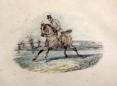 Henry Alken Jnr (1810-1894)pencil and watercolourGentleman horse rider in a landscapesigned9 x