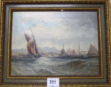 Late 19th century English Schooloil on canvasFishing boat leaving harbour9 x 12in.