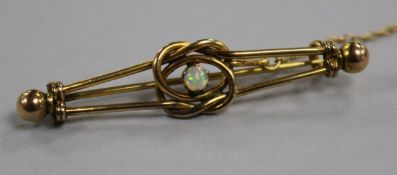 A Victorian gold and opal bar brooch