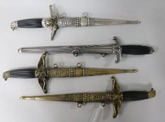 Four Hungarian WWII replica daggers; Presidential and Military