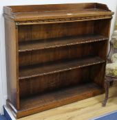 A Victorian mahogany open fronted bookcase, W.105cm