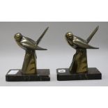 A pair of Art Deco bird book ends