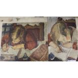 Bert Goodall,Pair oils on boardStudies of children34 x 42cm, unframed