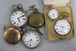 Six assorted pocket and fob watches