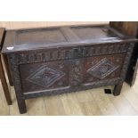 A late 17th century oak coffer, W.126cm