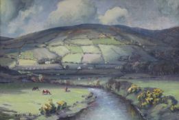 C. McAuley,Oil on canvasCattle in a landscape,signed31 x 46cm