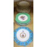 A pair of Minton plates, a part dinner service and teaware