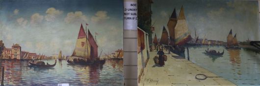 F.SterneyPair oils on canvasVenetian scenessigned62 x 92cm unframed