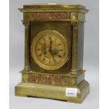 A 19th century French brass mantel clock