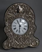 A silver clock