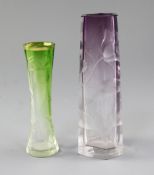 Two Moser intaglio cut vases, early 20th century, both cut with flower and foliage, the first of
