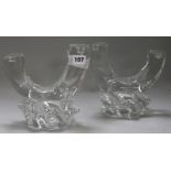A pair of 1960's glass candelabra