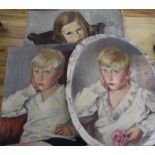 Bert GoulThree oils on canvasPortraits of childrenlargest 65 x 50 cm all unframed