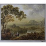 T.W.watercolourTravellers in landscape10 x 13cm