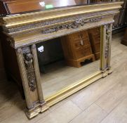 An ornate gilt overmantel, W.139cm H.91cm