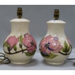 A pair of modern Moorcroft lamps