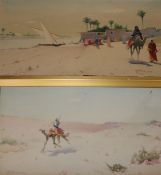 A pair of watercolours of Arab scenessigned G. Holden and dated 191420 x 41cm unframed