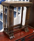 A set of early 19th century style four mahogany quartetto tables, W.62cm