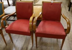 A pair of stylish 1940's French elbow chairs