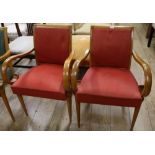 A pair of stylish 1940's French elbow chairs