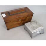 A tea caddy and 1920's music box