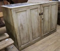 A late 18th century pine cupboard, W.150cm