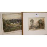 J.J. Hughes,Pair of watercoloursFigures in landscapes and another watercolour landscapesigned24 x